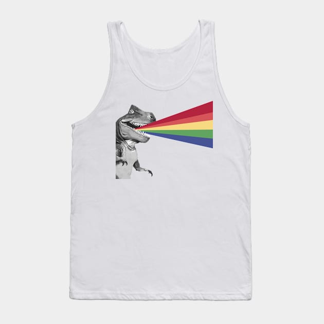 T-Rex Rainbow Ray Blast Tank Top by bignosework